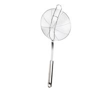 JEWEDECO Cuchara Espumadera de Acero Inoxidable Grande con Doble Gancho Colador Ranurado para Freír y Escurrir Utensilio Multiusos para Cocina Doméstica y Profesional Mango Largo Seguro