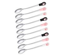JEWEDECO Cuchara para Alimentar Mascotas 9 Piezas, Cuchara para Pata de Perro y Gato, 15 Cm, Silicona, Colores, Accesorios para Comida Húmeda de Gatos, Utensilios para