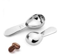 JEWEDECO Cucharas Medidoras Diseño Sola Pieza Multiuso de Acero Inoxidable con Capacidad de 15ml en Color Plata para Café y Té Polvo para Usuarios de Café