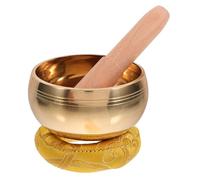 JEWEDECO Cuenco Tibetano Hecho a Mano De 8 Cm Para Meditación y Sanación, Cuenco Budista Estilo Nepalí Con Varilla De Madera y Cojín Acolchado, Instrumento Sonoro Para Yoga y Alivio Del Estrés