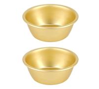 JEWEDECO Cuencos de Aluminio para Vino Caliente Estilo Coreano sin Asa, 12 Cm, Set de 2 Piezas, Recipientes Saludables y Apilables para Servir Arroz, Aperitivos y Postres en Cocina