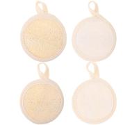 JEWEDECO de Almohadillas Exfoliantes Faciales y Cuidado 4 Piezas de Lufa Hechas de Lino de Algodón, para Lavado Profundo del Rostro para Mujer