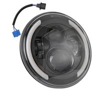 JEWEDECO de Motocicleta y 200w Máxima Luminosidad Redondo de 7 Pulgadas LED y Iluminación Estable para Suv y Coche en Días Lluviosos y Nublados
