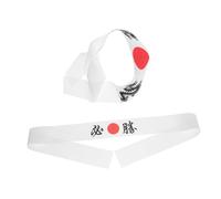 JEWEDECO Diadema Japonesa para Chef y Karate, 2 Piezas en Poliéster, Estilo Minimalista, Uso Versátil para Disfraz Samurái y Protección Sudor