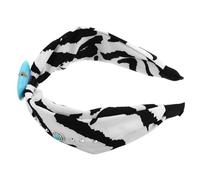 JEWEDECO Diadema turquesa de moda para mujer: banda ancha antideslizante para el cabello - Tocado con estampado de vaca - Accesorio para el cabello bohemio formal para cumpleaños y festividades