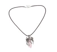 JEWEDECO Elegante Collar Con Colgante De Dragón Vintage Con Cadena De Cristal Natural Para El Cuello Joyería De Moda Para Mujer