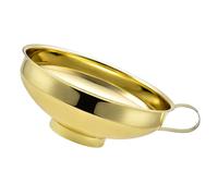 JEWEDECO Embudo Metálico Pequeño de Cocina, Embudo de Acero Inoxidable Dorado de Boca Ancha, Multiusos para Líquidos, Aceite y Vinagre, Resistente y Fácil de Limpiar, Adecuado