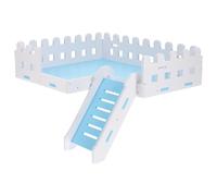 JEWEDECO Escalera para Hámster y Animales Pequeños de Material Sintético Azul, Plataforma para Descansar y Jugar, Fácil de Limpiar para Jaulas y Hábitats Color Aleatorio