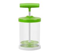 JEWEDECO Espumador de Leche Manual Émbolo, Batidor Portátil para Café y Capuchino, Taza para Batir Huevos Verde Resistente al Calor, Utensilio Práctico para Cocina y Repostería