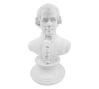 JEWEDECO Estatua de Busto de Mozart de Resina en Color Claro 15 Cm, Figura Decorativa Clásica para Hogar y Oficina, Escultura Artística Europea para Mesa y Estantería