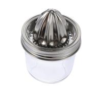 JEWEDECO Exprimidor Manual de Cítricos de Acero Inoxidable para Mason Jar 280Ml Prensa Exprimidora Portátil para Frutas como Naranja y Limón Utensilio de Cocina Práctico y Compacto para