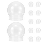 JEWEDECO Fácil Llenado con Tapón de Rosca de Plástico 12 Bolas Transparentes Capacidad 150 Ml, Ideales para Temporada Navideña para Manualidades y Oficina