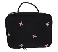 JEWEDECO Funda Grande para Biblia de Tela Acolchada Negra con Asa Resistente, Estuche Portátil con Bolsillos para Bolígrafos y Organizador de Estudio Bíblico para Mujer