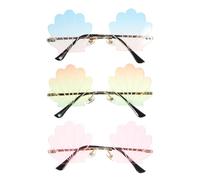 JEWEDECO Gafas de sol con forma de concha, 3pcs, sin montura, unisex, para summer parties y mermaid party
