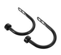 JEWEDECO Ganchos en Forma de U para Cortinas de Pared 2 Piezas Hierro Negro 11 MM Abrazaderas y Soportes Decorativos para Sujetar Cortinas en Ventanas y Hogar