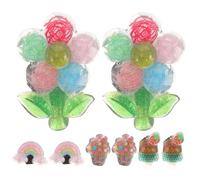 JEWEDECO Hebillas Decorativas para Cordones de Zapatos Infantiles 8 Clips Diseño de Princesa Brillo Colores Amarillo y Verde Material Plástico Resistente Ideales para Zapatillas y