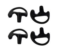 JEWEDECO Inserto de Auricular para Bobina Acústica, 2 Pares de Tapones de Silicona Negra, Talla Pequeña, Compatibles Kits de Audio de Tubo de Bobina para Radios Bidireccionales, Uso Cómodo