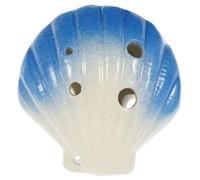 JEWEDECO Instrumento Musical 6 Agujeros Azul para Principiantes en Forma de Concha Ocarina de Cerámica Portátil Adecuado para Práctica y Decoración Interior
