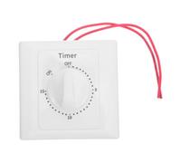 JEWEDECO Interruptor Temporizador de 15 Minutos Diseño de Superficie Plástico Blanco con Cobre Niquelado para Ventilador de Extracción y Ventilación para Cocina y Sala