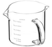 JEWEDECO Jarra de Leche de Vidrio Transparente de 150ml Doble Boquilla para Café y Pudding Diseño Moderno Adecuado para Decoración de Mesa o Obsequio de Inauguración