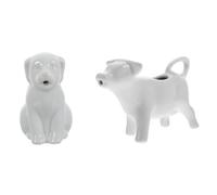 JEWEDECO Jarras de Cerámica para Leche Forma de Animal, 2 Piezas, Capacidad 40ml, Color Blanco, Asa, Ideales para Hotel y Restaurante Occidental