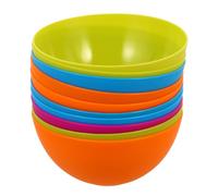 JEWEDECO Juego de 10 Cuencos Irrompibles de Plástico Ligeros y Redondos para Sopa, Ensalada y Fideos, Diseño Estilizado Adecuado para Picnic y Almuerzo Color Reutilizable Color Aleatorio