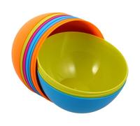 JEWEDECO Juego de 10 Tazones de Plástico Redondos Irrompibles, Ligeros y Portátiles para Sopa y Ensalada, Ideales para Picnic y Almuerzo Color Aleatorio Reutilizable