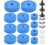 JEWEDECO Juego de 21 Almohadillas de Eva para Platillos de Batería, Pads Antideslizantes Azules, Accesorios para Batería, Juntas de Embrague y Tubos de Soporte para Percusión Profesional