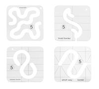 JEWEDECO Juego de 4 Plantillas de Acolchado Acrílico para Patchwork Patrón Teselado y Diseño para Quilts de Movimiento Libre, Ideales para Proyectos Textiles