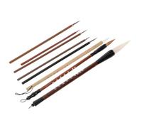 JEWEDECO Juego de 8 Bolígrafos de Caligrafía Tradicional de Madera para Escribir Superficie y Tinta Que No Se Desvanece, Adecuado para Amantes Escritura China