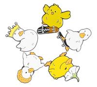 JEWEDECO Juego de Alfileres para Mochilas Diseño de Pollito en Aleación, Broche Decorativo de Animalito para Ocasiones Obsequios y Navidad