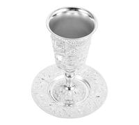 JEWEDECO Juego de Copas de Metal para Shabat y Festividades Judías, Copa Ceremonial Judía Elegante de Aleación de Zinc, Diseño Sofisticado y Uso Versátil