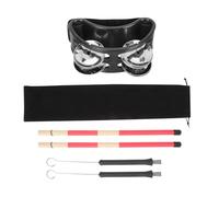 JEWEDECO Juego de Escobillas para Batería 4 Piezas Kit de Accesorios de Percusión con Cepillo Metálico, Escobilla de Bambú y Pedal de Platillo, Incluye Bolsa de Terciopelo para Práctica
