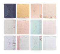 JEWEDECO Juego de Papelería 54 Sobres de Papel de Carta Tamaño A5 Diseño Floral Elegante y Chic para Escribir Cartas y Decorar en Cumpleaños o Respuestas Varios estilos