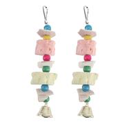 JEWEDECO Juguete Masticable para Loros Pack de 2 Piezas Hueso de Sepia y Madera de Pimienta, Complemento de Calcio Color Aleatorio para Jaula y Entretenimiento
