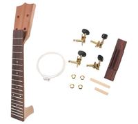 JEWEDECO Kit de Cuello de Ukulele de Madera para Principiantes Adultos, Diapasón y Accesorios para Construcción DIY en Casa
