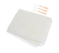 JEWEDECO Kit para Hacer Alfombra de Malla de Enganche con Lona de Malla Plástica Flexible y Diseño Adaptable, Herramienta de Gancho de Pestillo para Tapices y Alfombras