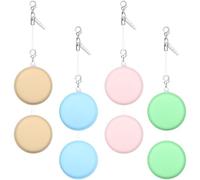 JEWEDECO Kit Portátil de 8 Limpiadores de Pantalla y Gafas Reutilizables en Forma de Macaron Material de Silicona y Pp Llavero para Uso Diario Color Aleatorio