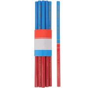 JEWEDECO Lápiz Bicolor Rojo Azul de Madera Paquete de 40 Unidades Resistentes y Cómodos Lápices Redondos para Marcar Superficies Rugosas para Carpintería para Construcción y Obra