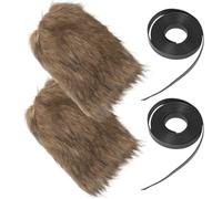 JEWEDECO Leg Warmers Viking Faux Fur Adjustable Elastic Straps Unisex Boot Covers For Cosplay Costume Accessories Men Women