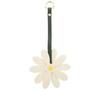 JEWEDECO Llavero Blanco Colgante de Cuero Pu en Forma de Margarita Cómodo y Delicado para Bolso de Fiesta y Mochila
