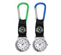 JEWEDECO Llavero Colgante Reloj y Brújula para Enfermeras y Amantes del Senderismo, Diseño Portátil de Aleación, Adecuado para Aventuras al Aire Libre