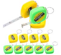 JEWEDECO Llavero con Mini Cinta Métrica Retráctil de Acero con Bloqueo Estable, 12 Unidades Portátiles para Uso en Casa Aire Libre Color Aleatorio