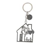 JEWEDECO Llavero Decorativo De Casa Metal Antiguo, Colgante Ligero Para Llaves y Bolsos, Accesorio Práctico Para Inauguración De Hogar y Obsequio Mujer, Pequeño y Portátil