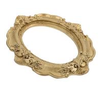JEWEDECO Marco de Fotos Pequeño de Yeso Dorado Diseño Retro y Elegante, Soporte para Fotos Acabado Artesanal, Adecuado para Decoración en Casa U Oficina