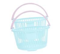 JEWEDECO Mini Cesta Compra de Juguete Portátil para Niños, Tamaño Pequeño, Plástico Resistente Azul, Asas, Adecuado para Almacenamiento de Lápices y Juguetes, Set de 2 Piezas para Juegos