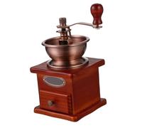 JEWEDECO Molinillo de Café Manual de Madera Muela Cónica de Cerámica, Empuñadura de Hierro, Molinillo Portátil para Moler Granos, Adecuado para Uso Doméstico y Preparación de Café Espresso