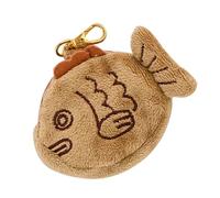 JEWEDECO Monedero Pequeño de Felpa Forma de Pez Taiyaki, Portátil y Funcional para Llaves y Servilletas, Adecuado Playa y Compras, Color Caqui