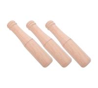 JEWEDECO Mortero de Madera de Haya 3 Piezas Mazo Pequeño para Ajos, Picadora Manual y Cómodo para Preparar Especias Cocina