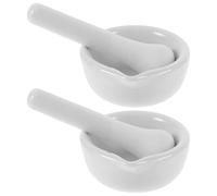 JEWEDECO Mortero Porcelánico Pequeño 60 MM 2 Conjuntos 4 Unidades para Triturar Hierbas y Medicamentos, Suministros Científicos de Cocina Estilo Aleatorio